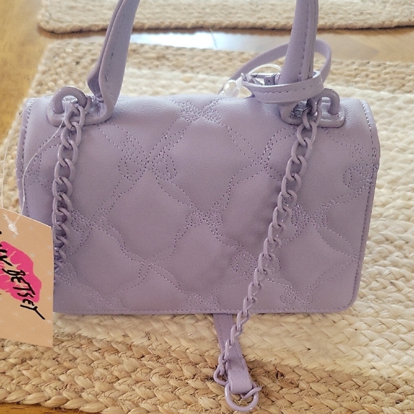 Betsey Johnson Lilac Mini Bag with Pearl Accent - Picture 6 of 13
